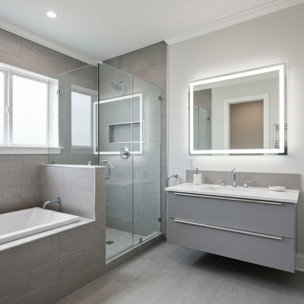 Completed bathroom remodel by Edgewater